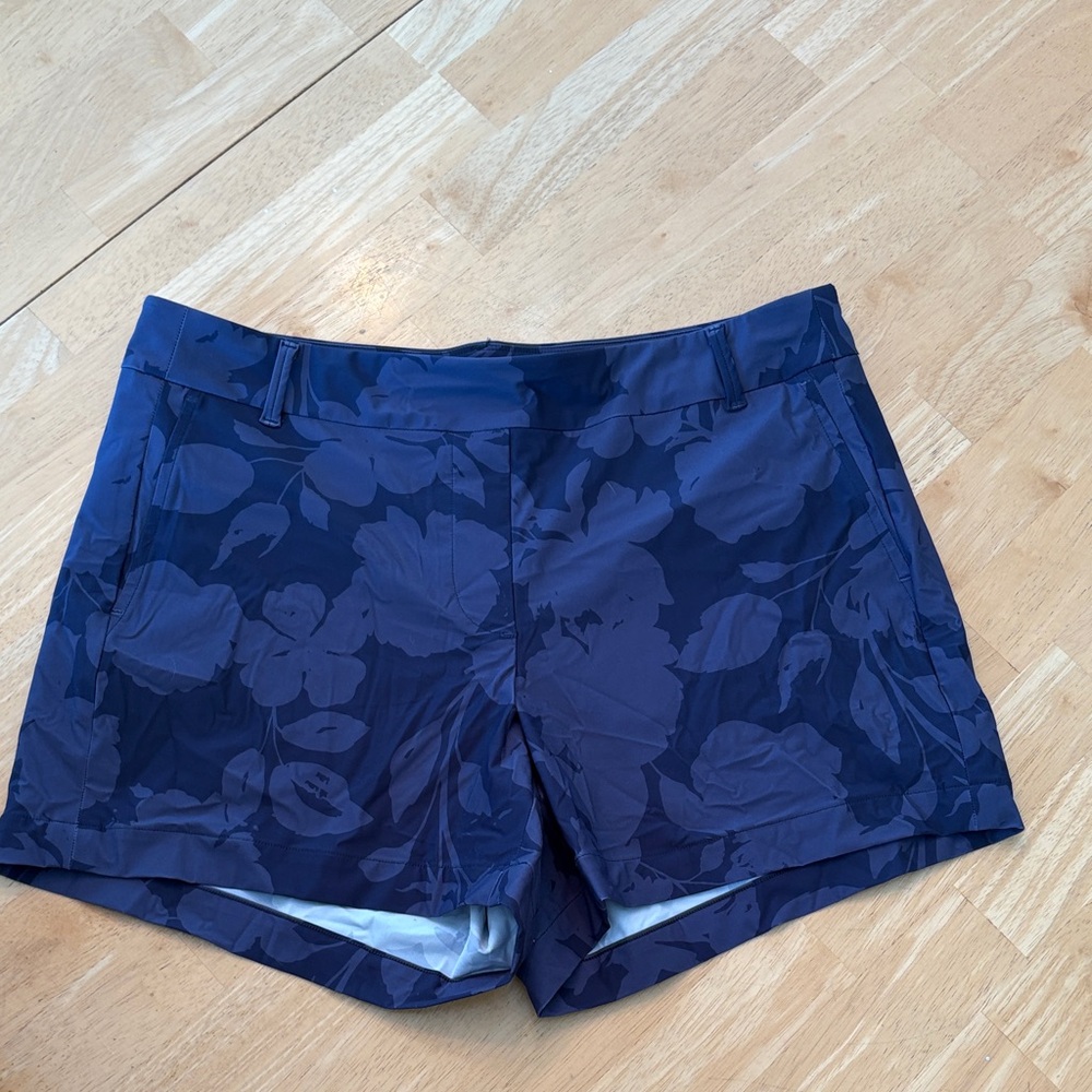 Spanx Navy Floral Women's Stretch Shorts